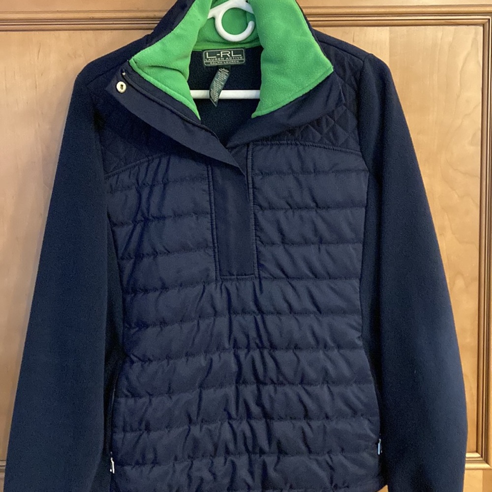 Ralph Lauren , Lauren Active pullover fleece jacket. Navy blue. Women’s L